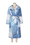 EVE Print Double-breasted Tie Up Coat ZSD-0724