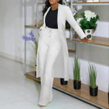 EVE Plus Size Solid Color Cardigan Two Piece Pants Set NY-10976