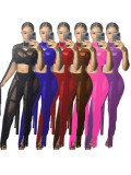 EVE Mesh See Through Bandage Two Piece Pants Set GCNF-0108