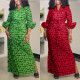 EVE Plus Size Print Drawstring Split Maxi Dress NY-10975
