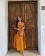EVE V Neck Patchwork Solid Color Sling Long Dress YUMT-YMT334