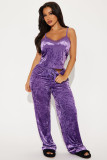 EVE Sexy Solid Color Sling Two Piece Pants Set YD-019