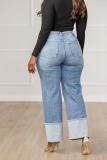EVE Fashion Solid Color Wash Loose Jeans OD-6829