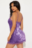 EVE Sexy Lace Patchwork Sling Mini Dress YD-020