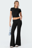 EVE Solid Color Sleeveless Two Piece Pants Set YD-8818
