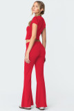 EVE Solid Color Sleeveless Two Piece Pants Set YD-8818