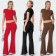EVE Solid Color Sleeveless Two Piece Pants Set YD-8818