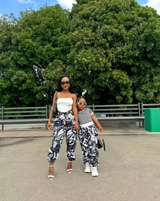 EVE Kids Girls Striped Short Sleeve Graffiti Drawstring Pants Set GYAY-8118