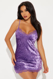 EVE Sexy Lace Patchwork Sling Mini Dress YD-020