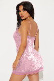 EVE Sexy Lace Patchwork Sling Mini Dress YD-020