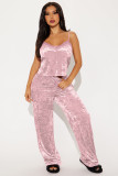 EVE Sexy Solid Color Sling Two Piece Pants Set YD-019
