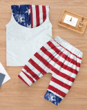 EVE Kids Tie Dye Print Sleeveless Hooded Pants Suit GYMF-132