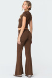 EVE Solid Color Sleeveless Two Piece Pants Set YD-8818