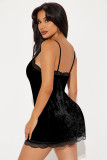 EVE Sexy Lace Patchwork Sling Mini Dress YD-020