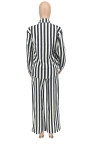 EVE Stripe Shirt Loose Long Sleeve Two Piece Pants Set WSYF-5968