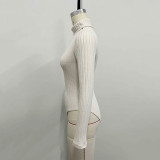 EVE Knits Long Sleeve High Collar Bodysuit GZJF-12001