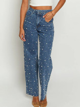 EVE Pearl Washed Straight Jeans GKNF-11036