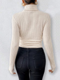 EVE Knits Long Sleeve High Collar Bodysuit GZJF-12001