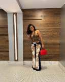 EVE Fashion Print Flare Jeans MEM-88621