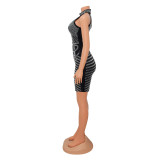 EVE Sleeveless Hot Drill Slim Mini Dress GOSD-6719