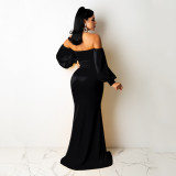 EVE Soiid Color Long Sleeve Maxi Dress GOSD-6204
