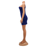 EVE Single Shoulder Feather Sleeve Mini Dress GOSD-6935