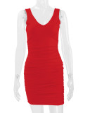 EVE Sleeveless Sexy Solid Color Mini Dress YMYF-8829