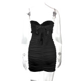 EVE Sexy Backless Tie Up Tube Tops Dress YMYF-9230