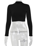 EVE Sexy Long Sleeve Solid Color Tops YMYF-8861