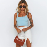 EVE Sexy Solid Color Sleeveless Tank Tops YMYF-0893