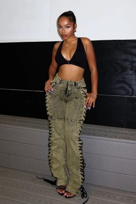 EVE Fashion Bandage Drawstring Jeans YRST-R072