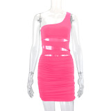 EVE Single Shoulder Hollow Out Sexy Mini Dress YMYF-9257