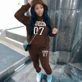 EVE Plus Size Printed Padded Sweatshirt Pants Suit GDNF-5999Q13
