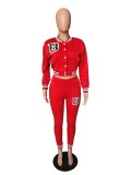 EVE Fashion Letter Print Long Sleeve Pants Suit WUM-21011