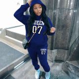 EVE Plus Size Printed Padded Sweatshirt Pants Suit GDNF-5999Q13