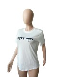 EVE Plus Size Letter Print Loose T Shirt WUM-2167