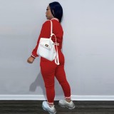 EVE Fashion Letter Print Long Sleeve Pants Suit WUM-21011