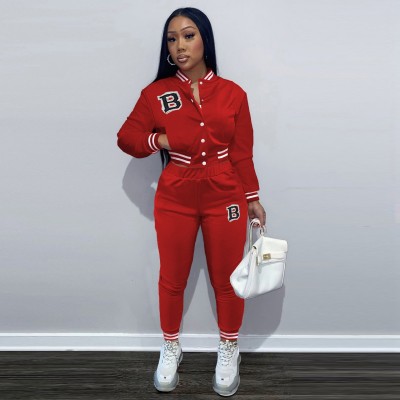 EVE Fashion Letter Print Long Sleeve Pants Suit WUM-21011