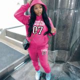 EVE Plus Size Printed Padded Sweatshirt Pants Suit GDNF-5999Q13