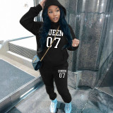 EVE Plus Size Printed Padded Sweatshirt Pants Suit GDNF-5999Q13