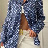 VIP1 Long Sleeve Print Beach Shirt QKYF-71583