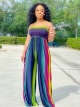 EVE Colorful Wrap Chest Sling Wide Leg Jumpsuit WUM-2158