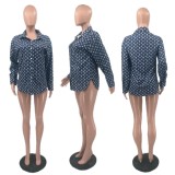 VIP1 Long Sleeve Print Beach Shirt QKYF-71583