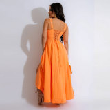 EVE Sleeveless Solid Color Sling Maxi Dress GTYZ-7369