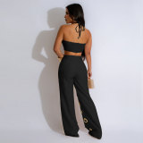 EVE Sexy Holes Halterneck Two Piece Pants Set GTYZ-7436