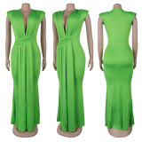 EVE Sexy V Neck Sleeveless Maxi Dress GTYZ-7375