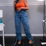 EVE Fashion Solid Multi-pockets Jeans GSYI-30000