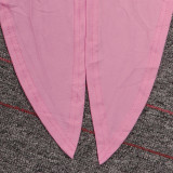 EVE Solid Color Tie Up Wide Leg Pants Two Piece Set GTYZ-7003