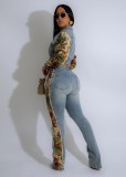 EVE Vintage Lace Patchwork Denim 2-Piece Pants Set WXHY-XHY410