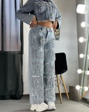 EVE Sequin Tassel Straight Jeans WXHY-YMT396